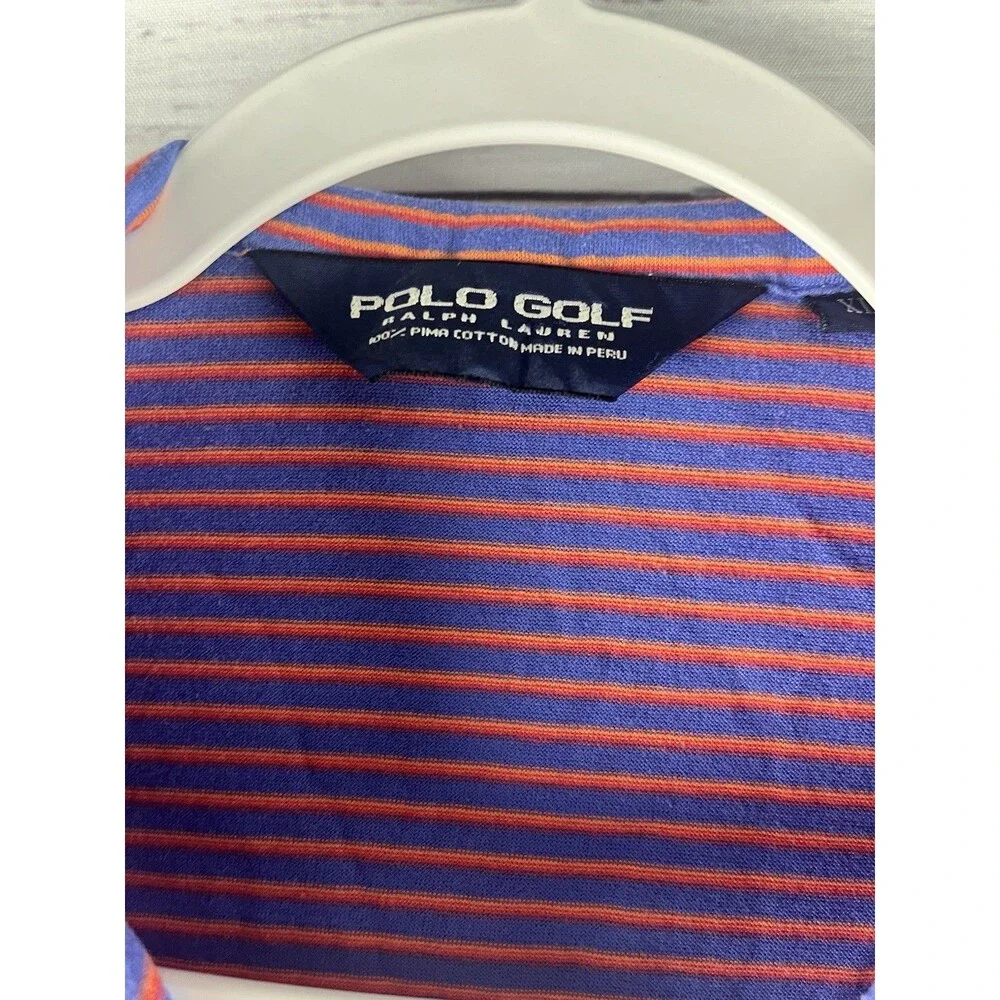 Ralph Lauren Polo Golf Men's Striped Shirt 100% Pima Cotton Short Sleeve XL
